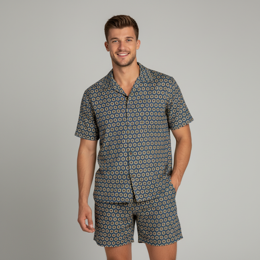 Men's "BLKSUN" Cymatic AOP Summer Set