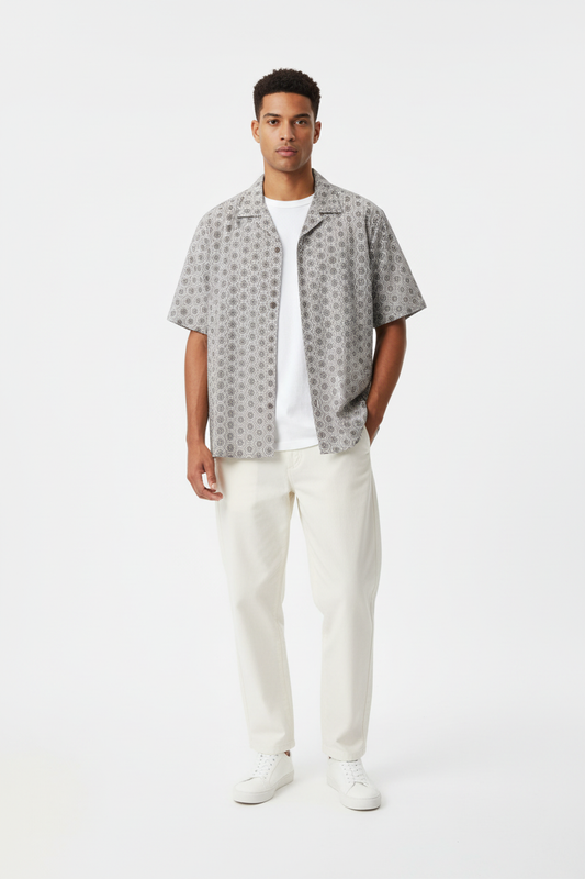 Men's GETA Cymatic AOP Boxy Hawaiian Shirt Lifestyle