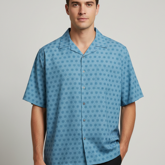 Men's GR33N3RY Cymatic AOP Boxy Hawaiian Shirt Lifestyle