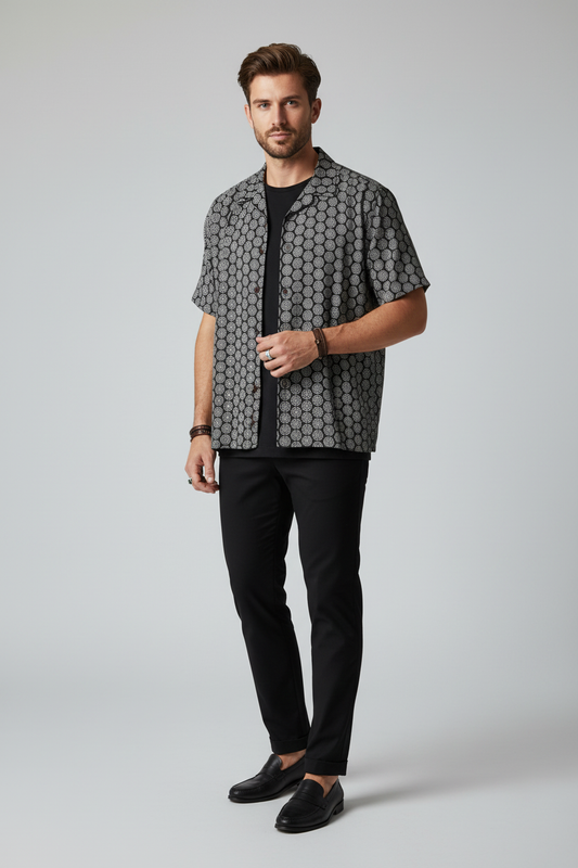 Men's STMPUNK Cymatic AOP Boxy Hawaiian Shirt Lifestyle