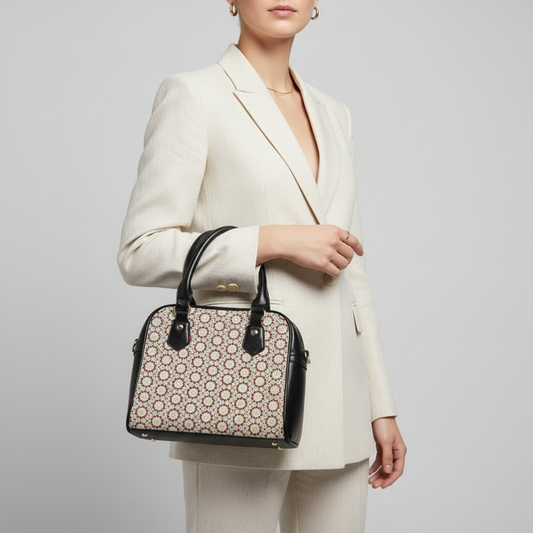 MOSAIC Cymatic Shoulder Handbag - Light Grey Backdrop