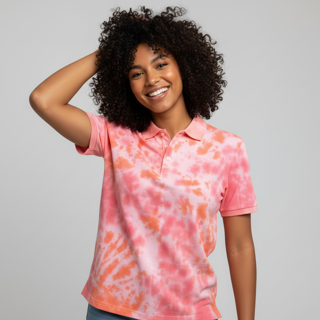 Red Orange Crumple Polo