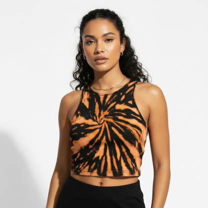 Spiral Bleach Tie Dye Crop Top