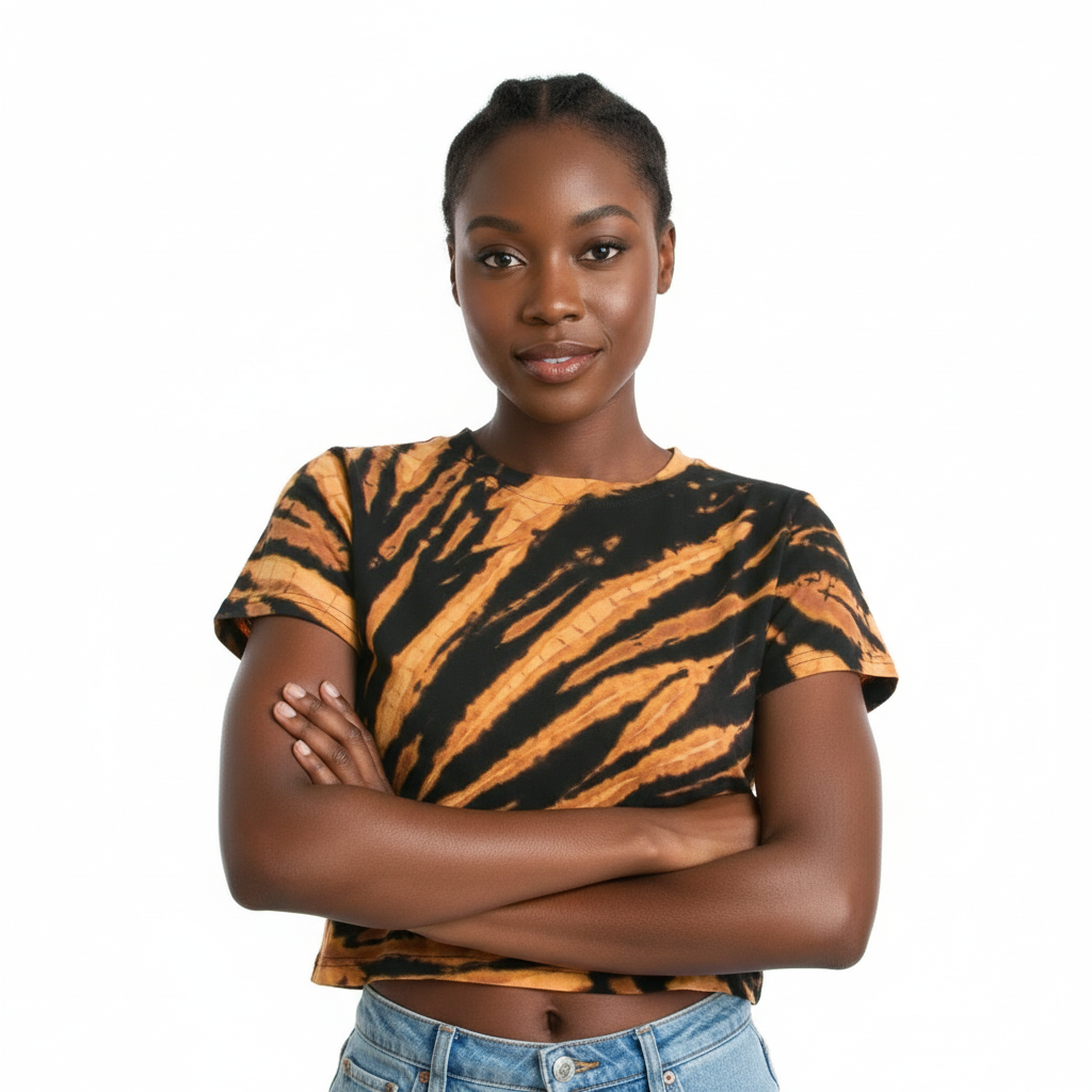 Sunburst Bleach Tie Dye Crop T Shirt