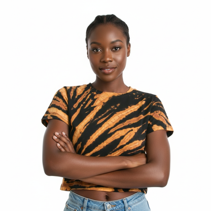 Sunburst Bleach Tie Dye Crop T Shirt