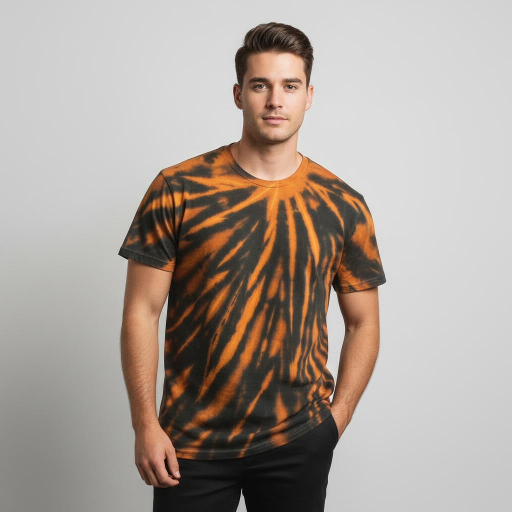 Sunray Bleach Tie Dye T-Shirt - Light Grey Backdrop