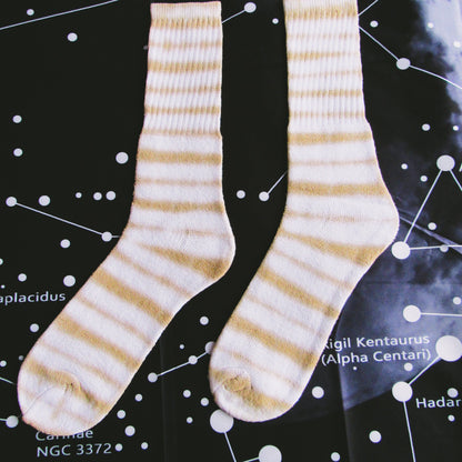 Brown Striped Tie Dye Socks