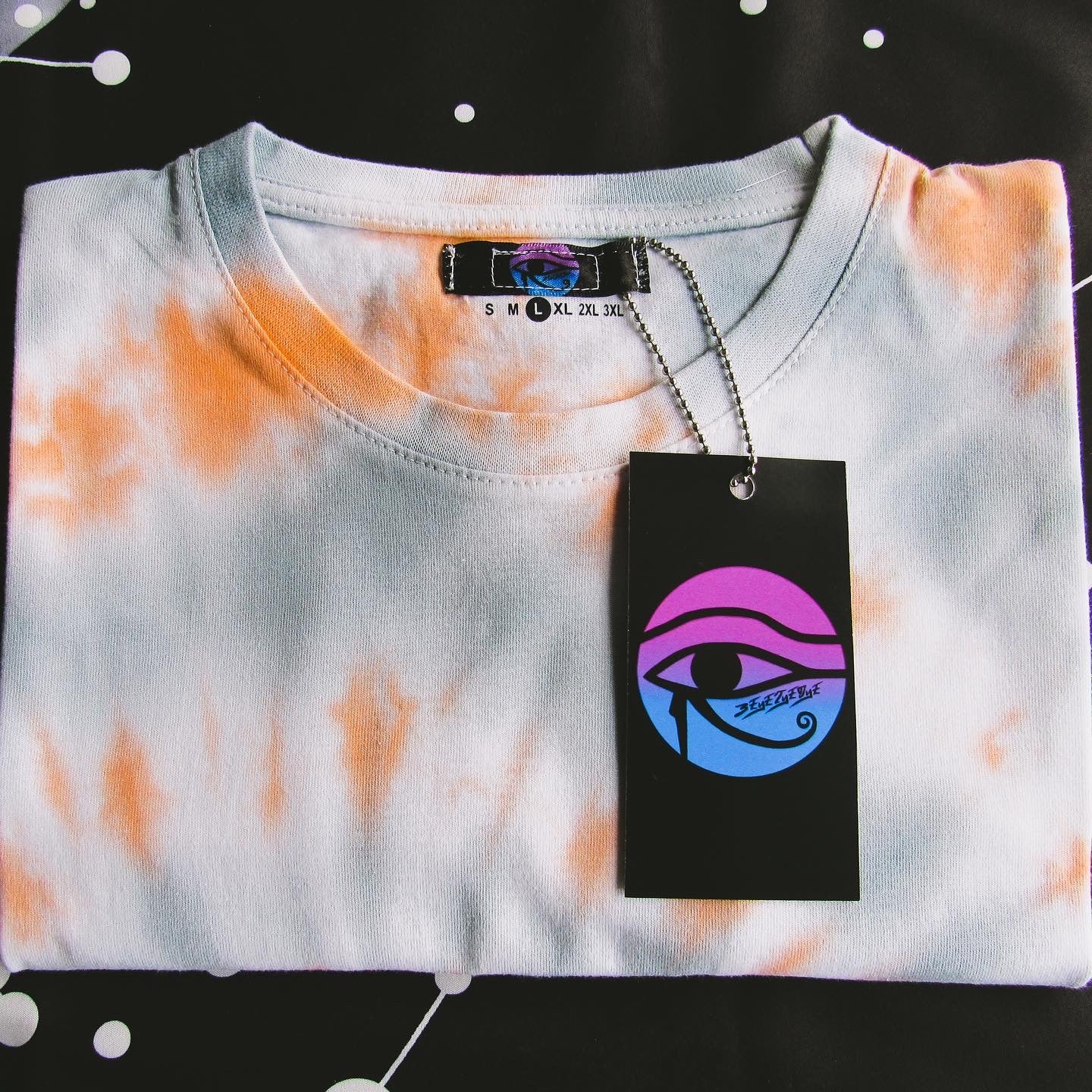 Orange & Grey Spiral Tie Dye T Shirt