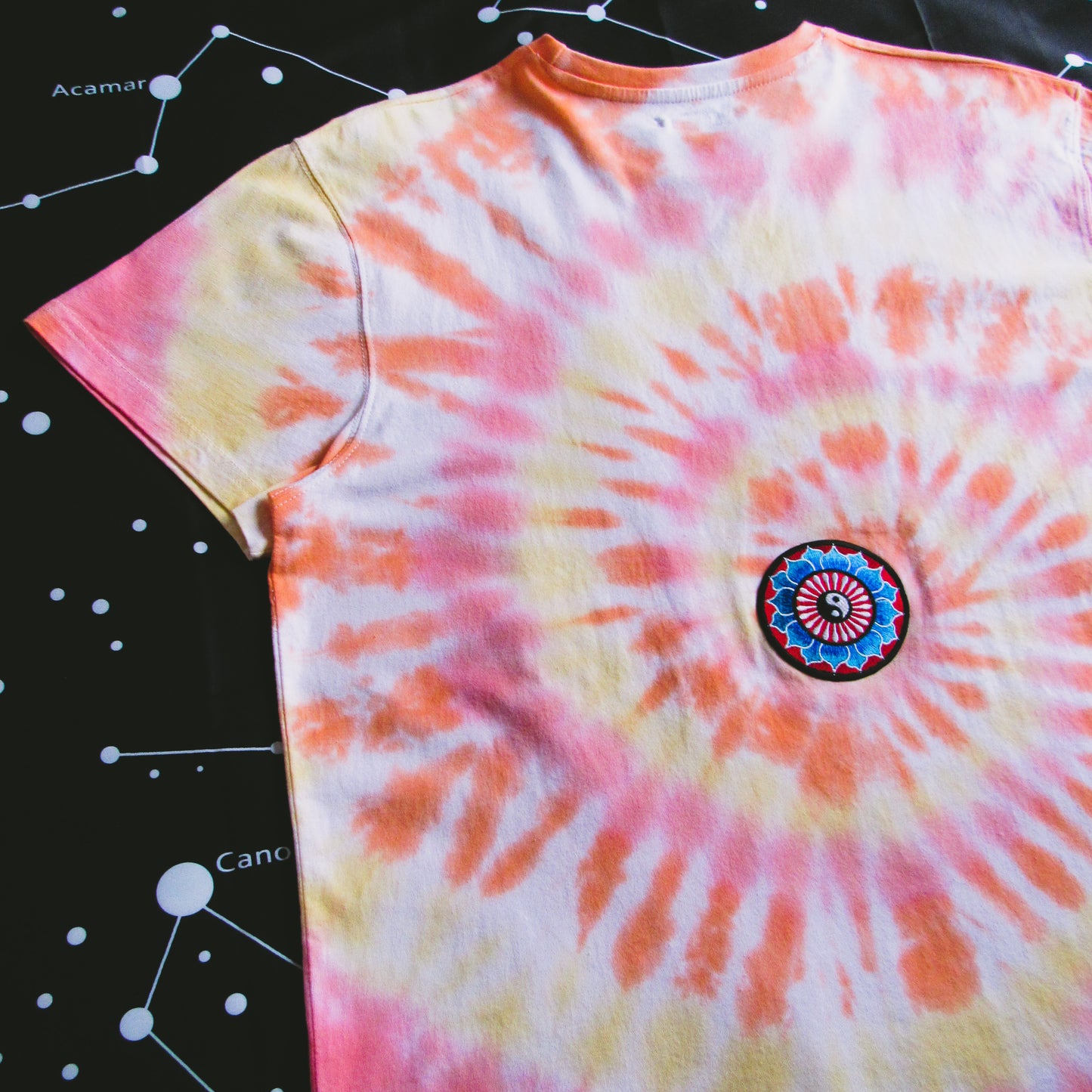 Red, Orange & Yellow Spiral Tie Dye T Shirt