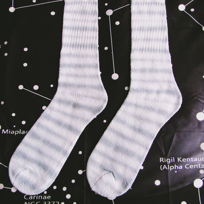 Grey Striped Tie Dye Socks