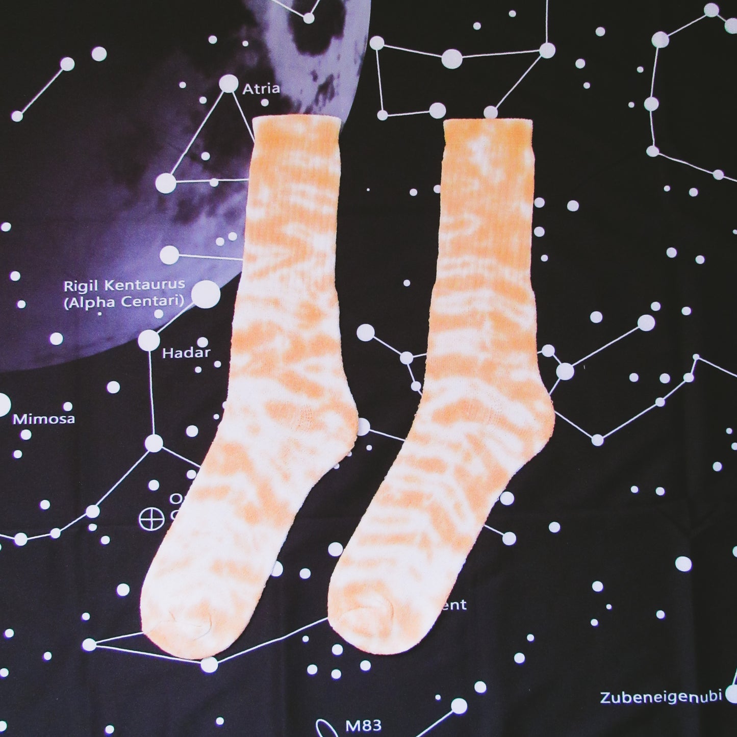 Light Orange Crumple Tie Dye Socks