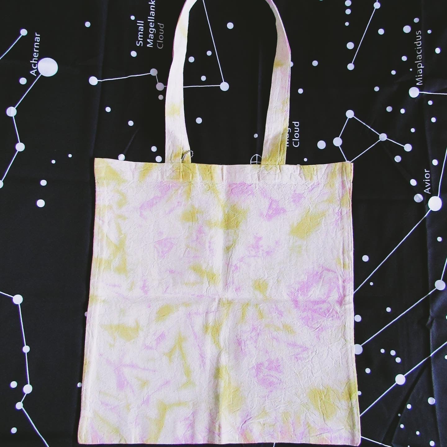 Matcha Green & Misty Rose Crumple Tie Dye Tote Bag