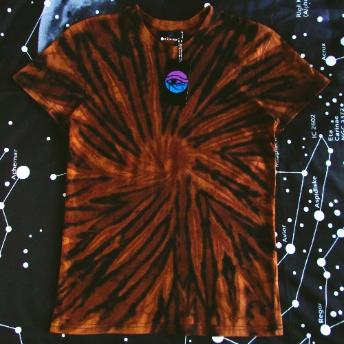 Black Brown Bleach Tie Dye Spiral Design T-shirt. Size Large, Medium. -   Canada