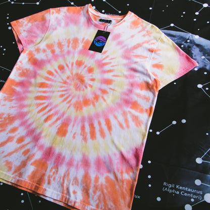 Red, Orange & Yellow Spiral Tie Dye T Shirt