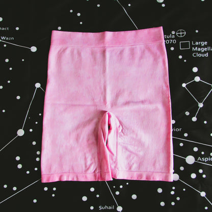 Pink Crumple Tie Dye Biker Shorts