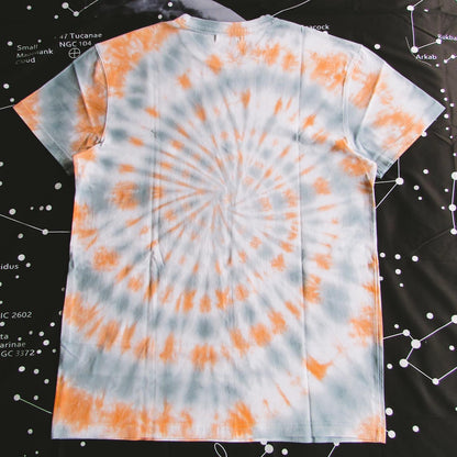 Orange & Grey Spiral Tie Dye T Shirt