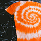 Orange Spiral Tie Dye T Shirt