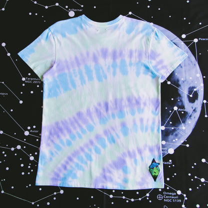 Grass Green, Sea Blue & Purple Sunburst Tie Dye T Shirt