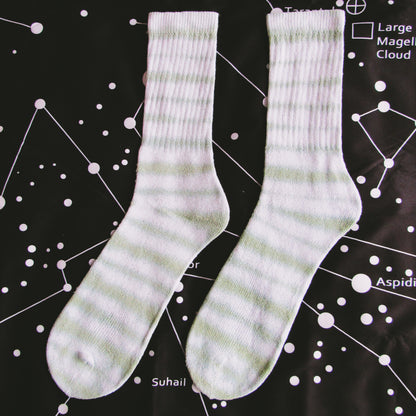 Dark Green Striped Tie Dye Socks