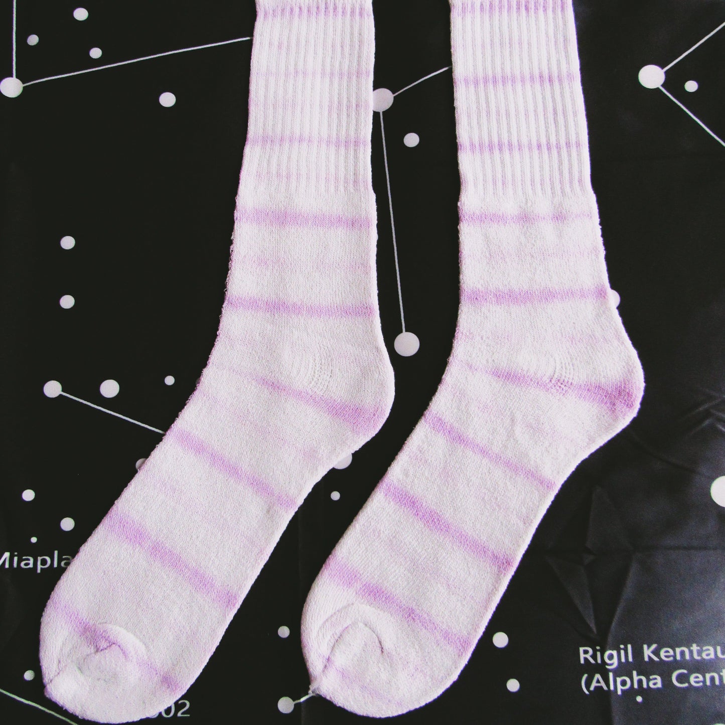 Misty Rose Striped Tie Dye Socks