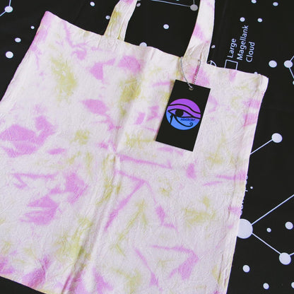 Matcha Green & Misty Rose Crumple Tie Dye Tote Bag