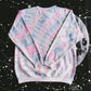Cobalt Blue & Misty Rose Sunburst Tie Dye Sweatshirt