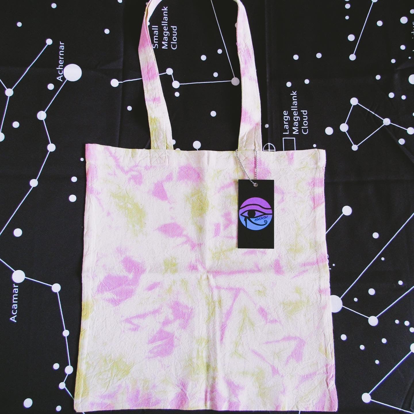 Matcha Green & Misty Rose Crumple Tie Dye Tote Bag