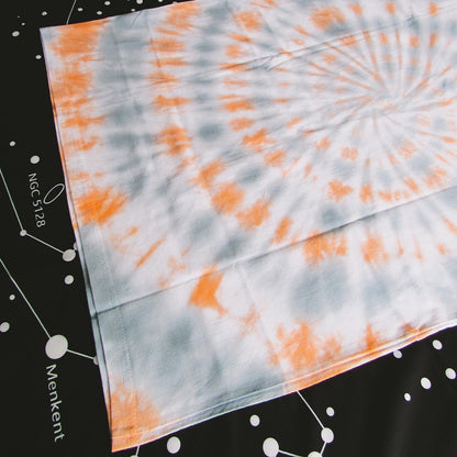 Orange & Grey Spiral Tie Dye T Shirt