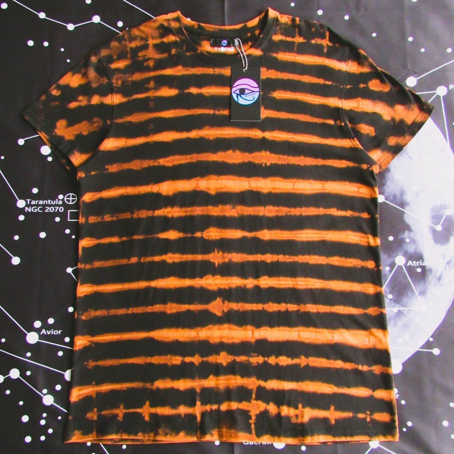 Striped Bleach Tie Dye T Shirt