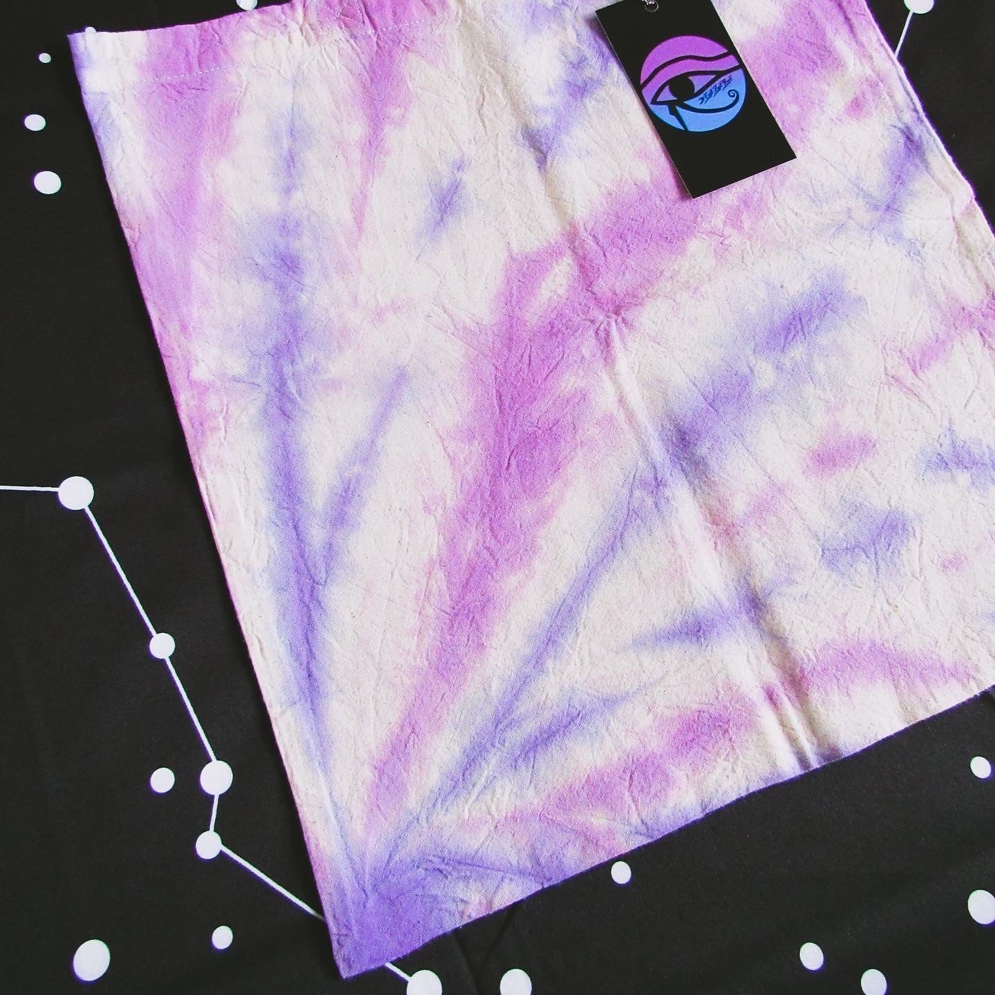 Dark Violet & Purple Sunburst Tie Dye Tote Bag