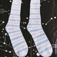 Sky Blue Striped Tie Dye Socks