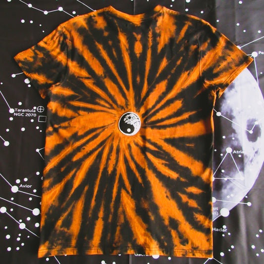 Embroidered Spiral Bleach Tie Dye T Shirt (Yin&Yang)