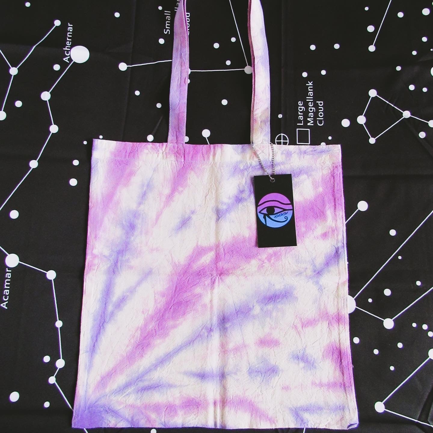 Dark Violet & Purple Sunburst Tie Dye Tote Bag