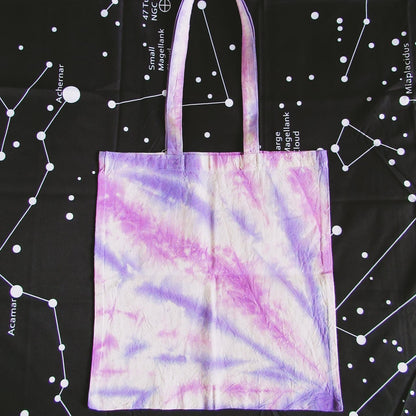 Dark Violet & Purple Sunburst Tie Dye Tote Bag