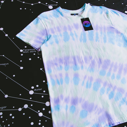 Grass Green, Sea Blue & Purple Sunburst Tie Dye T Shirt