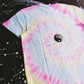 Aqua, Pink & Yellow Spiral Tie Dye T Shirt