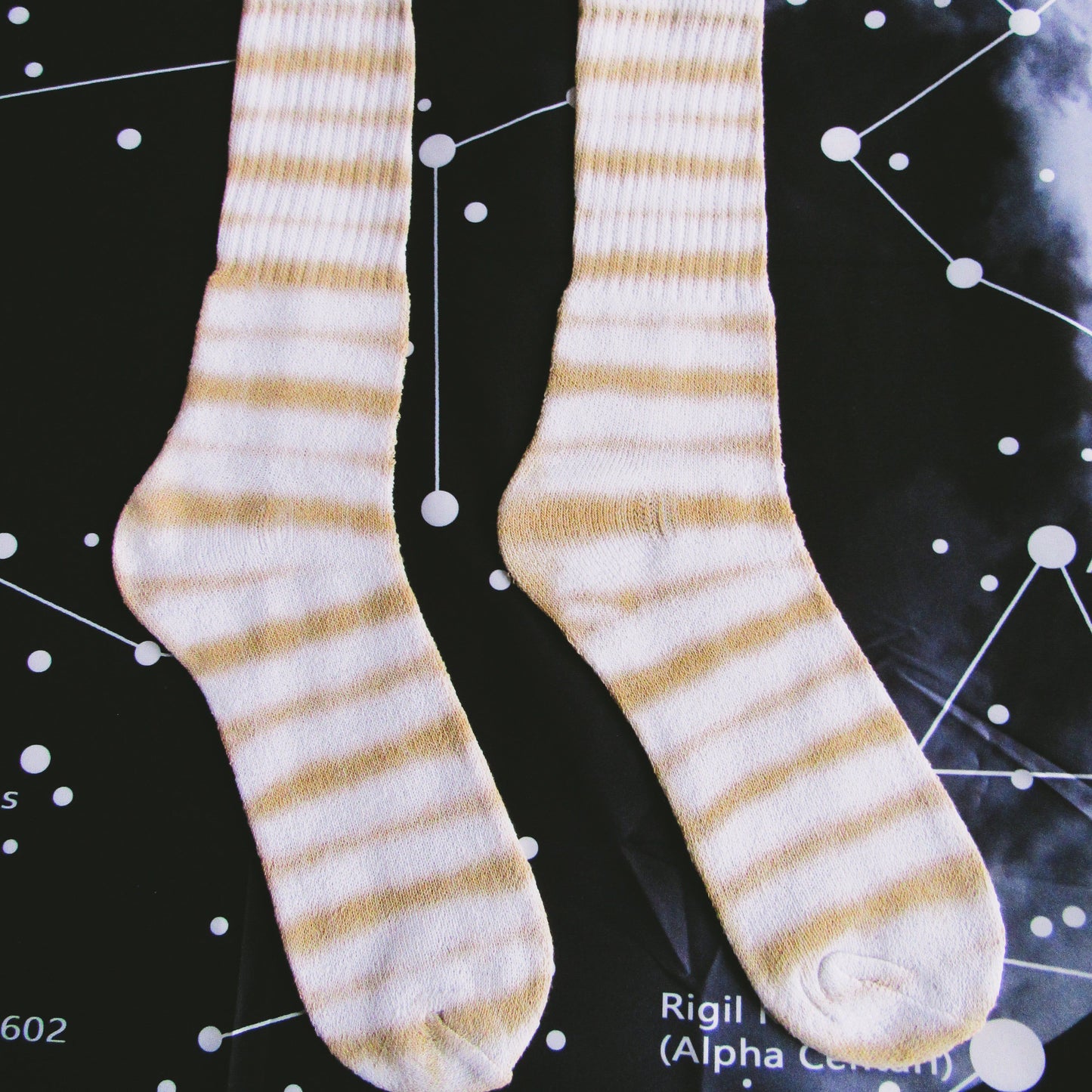 Brown Striped Tie Dye Socks