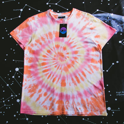 Red, Orange & Yellow Spiral Tie Dye T Shirt