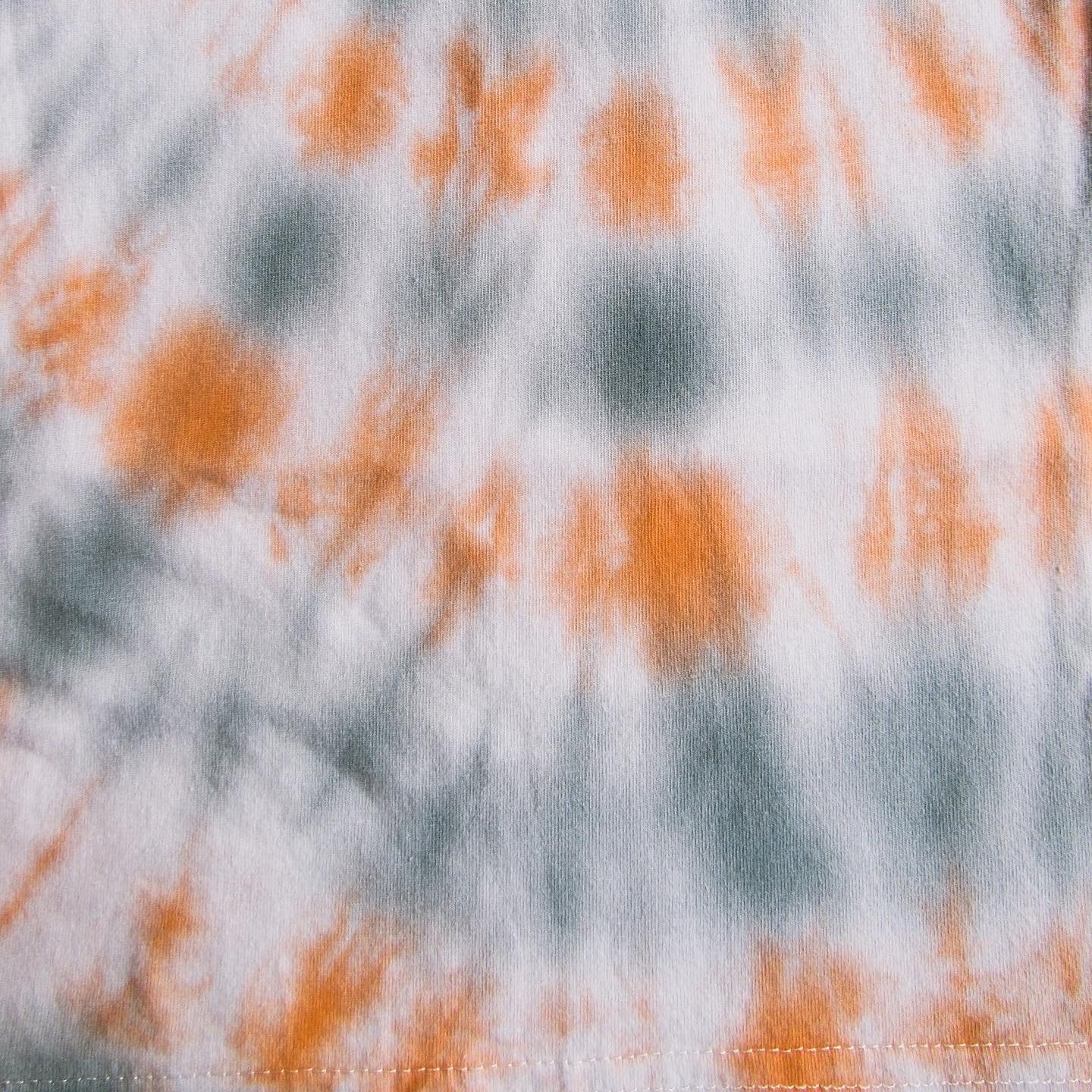 Orange & Grey Spiral Tie Dye T Shirt