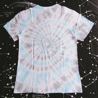 Grey & Sky Blue Spiral Tie Dye T Shirt