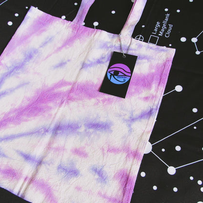 Dark Violet & Purple Sunburst Tie Dye Tote Bag