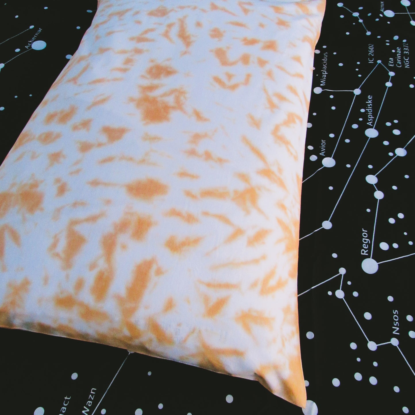 Light Orange Crumple Tie Dye Pillow Case
