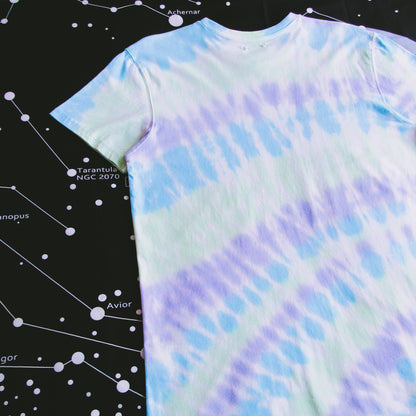 Grass Green, Sea Blue & Purple Sunburst Tie Dye T Shirt