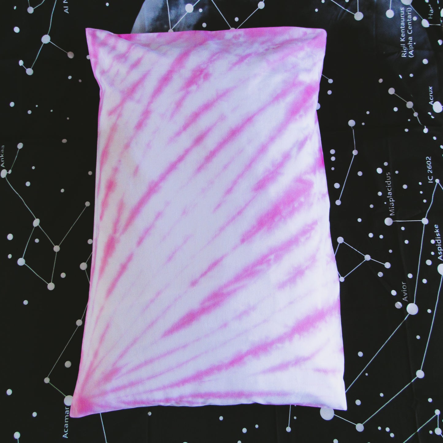 Pink Sunburst Tie Dye Pillow Case