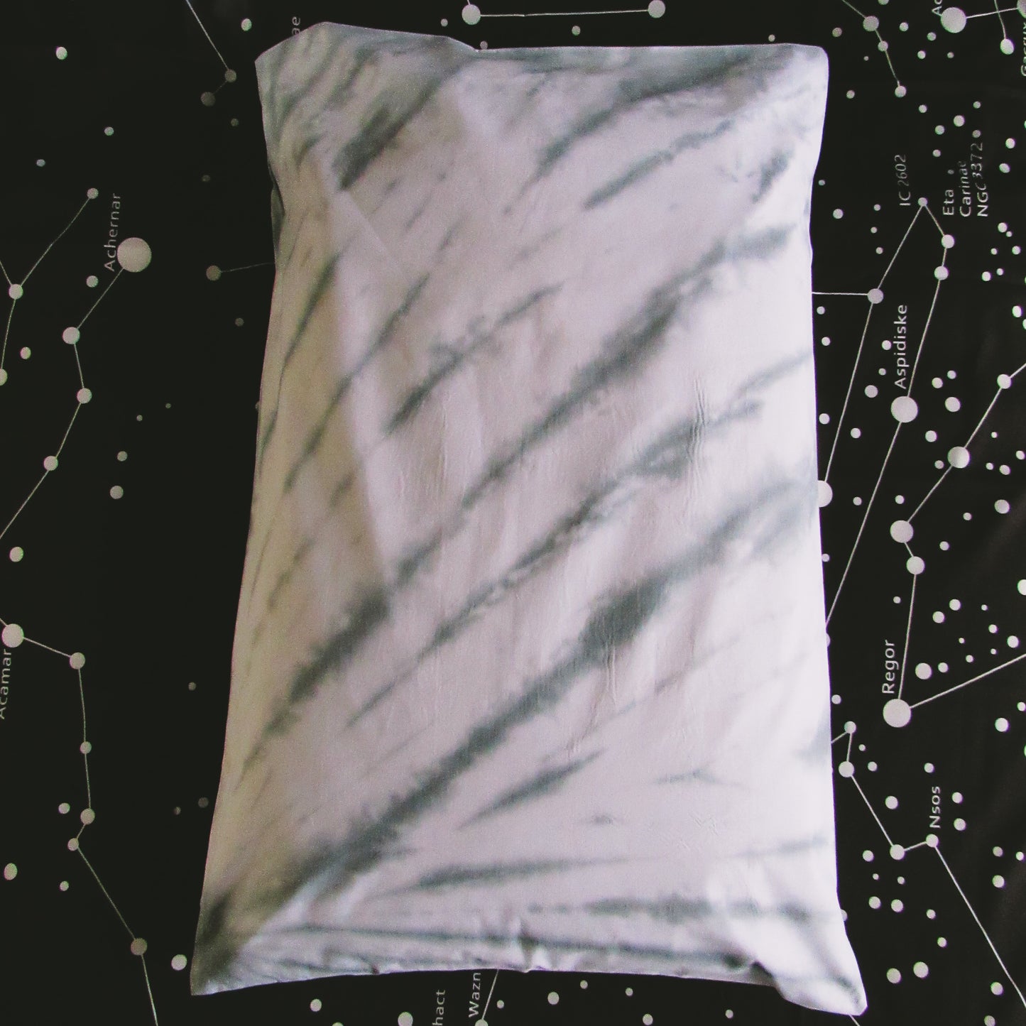 Dark Grey Sunburst Tie Dye Pillow Case