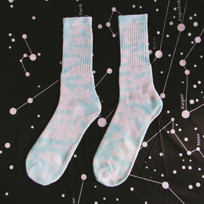 Aqua Crumple Tie Dye Socks