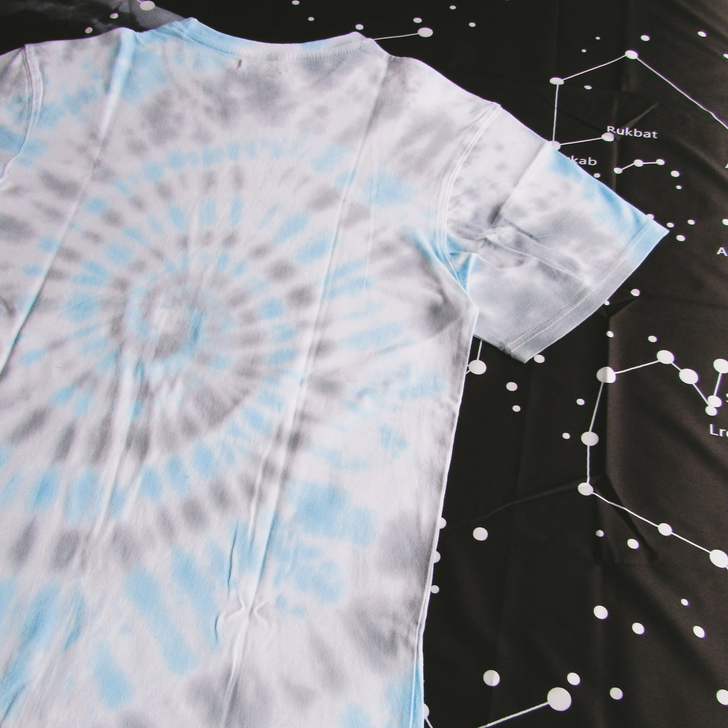 Grey & Sky Blue Spiral Tie Dye T Shirt