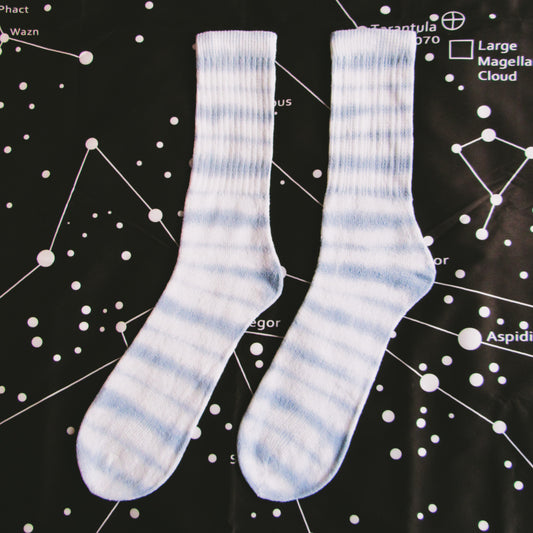 Royal Blue Striped Tie Dye Socks
