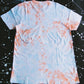 Aqua & Orange Crumple Tie Dye T shirt