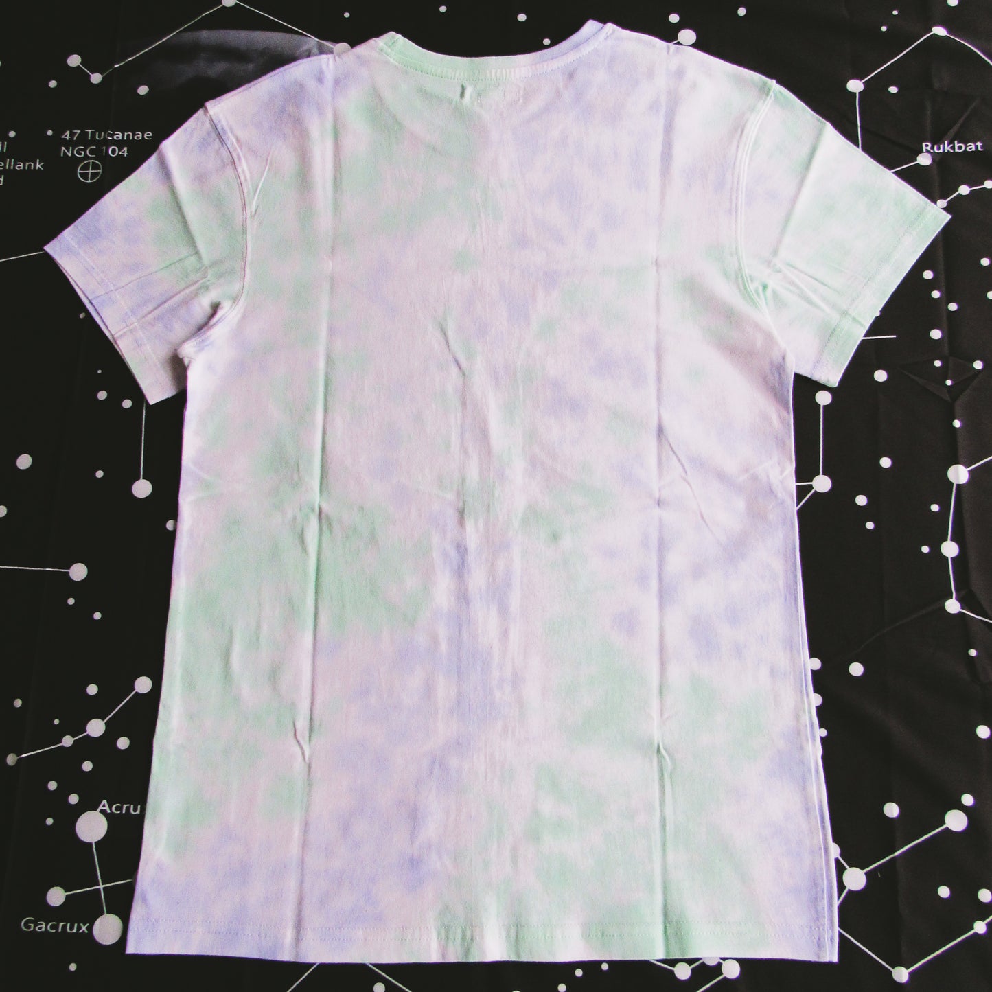 Grass Green & Purple Crumple Tie Dye T Shirt